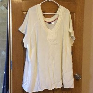 Basic Editions Size 3X s blouse top cream